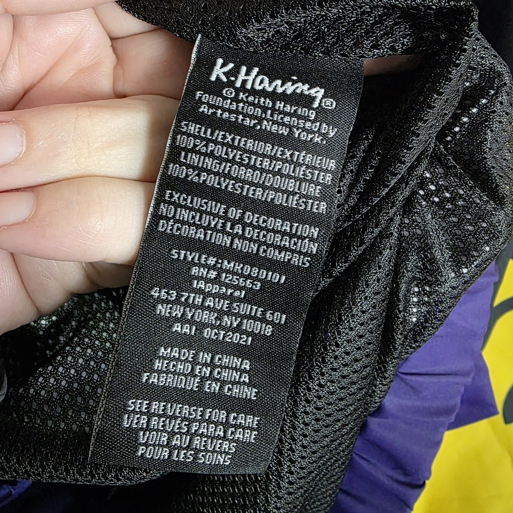 Members Only x Keith Haring Jacket Small Crowd Surfing Art Windbreaker 1/4 Zip - Picture 10 of 10